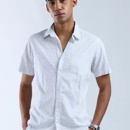 Flying Machine Men Slim Fit Spread Collar Floral Printed Cotton Casual Shirt-image-30