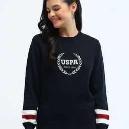 U.S. Polo Assn. Women Graphic Embroidered Cotton Winter Pullover-picture-35