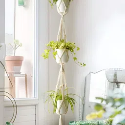 Decorcity White 3 Tier Macrame Plant Hanger-53