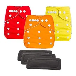 Kritiu Kids Set Of 3 Reusable Waterproof Cloth Diaper With Insert Pad-15