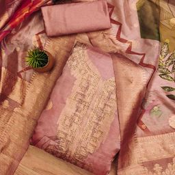 KALINI Organza Unstitched Dress Material-image-71