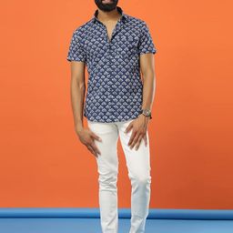 SAY Men Classic Opaque Printed Casual Shirt-image-61