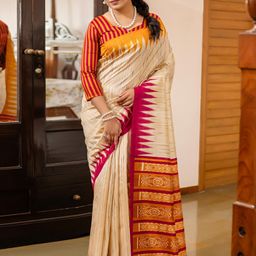 KALINI Ethnic Motifs Silk Blend Taant Saree-picture-32