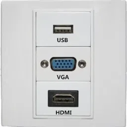 BOXNUBE Multimedia Modular Wall Face Plate with HDMI + VGA + USB Panel Sockets Smart Switch-21