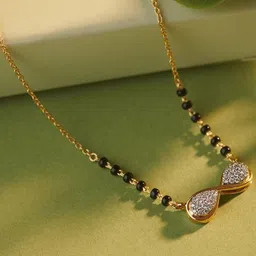 Wynona Gold-Plated Artificial Stones and Beads Mangalsutra-picture-0