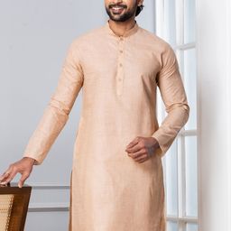 PulseIQ Men Solid Cotton Straight Kurtas-picture-11