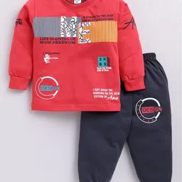 TINY BINY Boys Printed Round Neck Pure Cotton Sweatshirt With Jogger-image-55