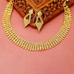 Rujve Jewellery Gold Plated Textured Traditional Jewellery Set-picture-27