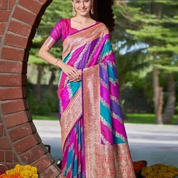 SAREETHNIC Woven Design Zari Pure Silk Banarasi Saree-picture-15