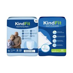 Kindfit Unisex Set Of 2 Pull-Up Pants Adult Diapers With Underpads - 10 Pcs Each - M-picture-2