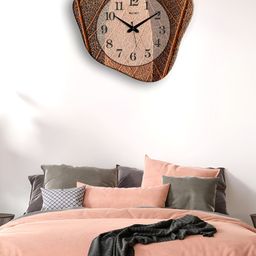 OLIVE TREE Brown & Black Printed Wooden Contemporary Wall Clock-image-91