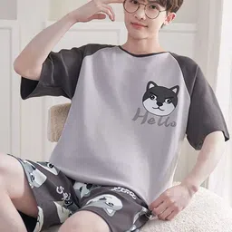 StyleCast Men Printed T-Shirt With Shorts Night Suit-image-49