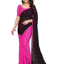 Moda Rapido Polka Dot Poly Georgette Designer Saree-image-12