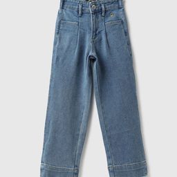 United Colors of Benetton Girls Straight Fit Low Distress Cotton Jeans-image-50