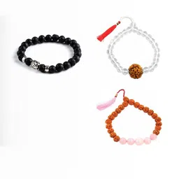 Divine souvenirs Unisex Set of 3 Artificial Beaded Link Bracelet-7