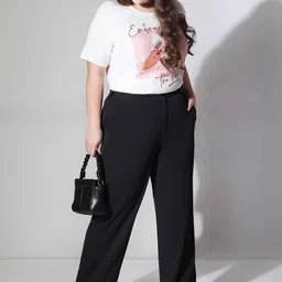 VERO MODA CURVE Women Straight Fit High-Rise Culottes Trousers-image-35