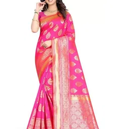 Moda Rapido Woven Design Pure Silk Banarasi Saree-image-45