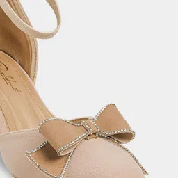 PURPLEHUNT Women Pointed Toe Ankle Loop Mules with Bows image 2