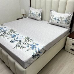 Pure Decor Royal Majestic White Floral Cotton 350 TC Double King Bedsheet Set-2.74mX2.74m-picture-43