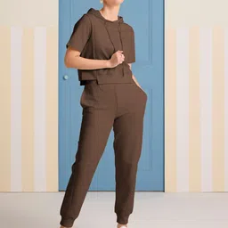 Muvazo Round Neck Top With Joggers Co-Ords-image-77