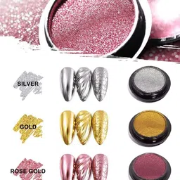 FEELHIGH Set Of 3 Mirror Effect Chrome Powder - 0.5 gm Each image 3