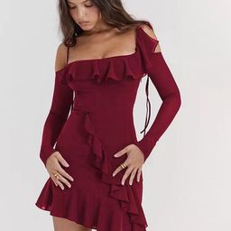 LULU & SKY Women Off-Shoulder Sheath Dress With Ruffles Detailed-image-49