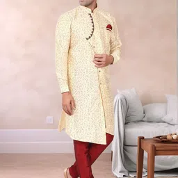 Moda Rapido Abstract Printed Mandarin Collar Art Silk Straight Kurta With Pyjamas-picture-8