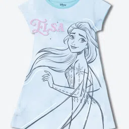 YK Girls Cotton Disney Printed A-Line Dress-28