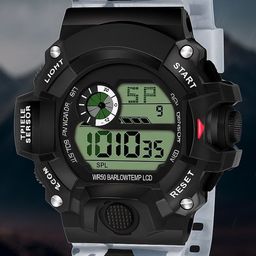 SWADESI STUFF Kids Digital Automatic Watch ARMY GREY 2030-picture-11