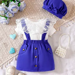 BAESD Girls Embellished Top with Dungarees & Cap-43