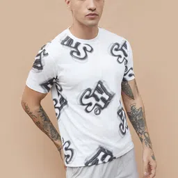 SmileyWorld Men Conversational Printed Round Neck Cotton T-shirt-image-49