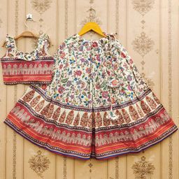 DHRUV CREATION Girls Printed Ready to Wear Lehenga & Blouse With Dupatta-picture-21