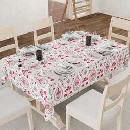 URBAN SPACE Pink Floral Anti-Slip 4-Seater Table Cover-14