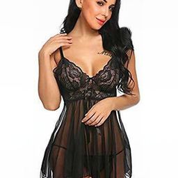 GuSo Shopee Women Black Nylon Baby Dolls-picture-5