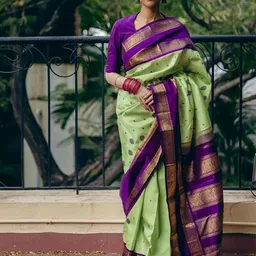 BerMondsey Ethnic Motifs Zari Banarasi Saree-picture-7