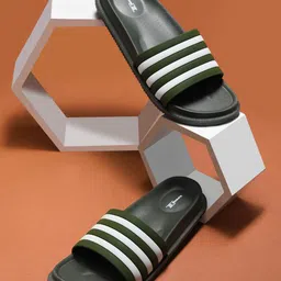 Slipover Men Striped Sliders-image-19