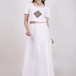 Frolic Rolic Geometric Embroidered Ready to Wear Lehenga & Blouse-24