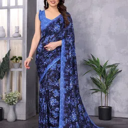 The Textile Hub Floral Printed Saree-image-71