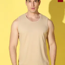 WOOSTRO Pack Of 2 Printed Combed Cotton Gym Vests VWS26(PLAIN RUST)(RUN MAROON)-image-90