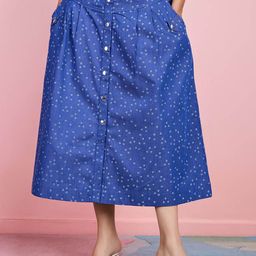 Komarri U Printed A-Line Midi Skirt-image-15