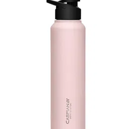 Caspian Pink & Black Single Stainless Steel Solid Single Wall Vacuum Water Bottle-47