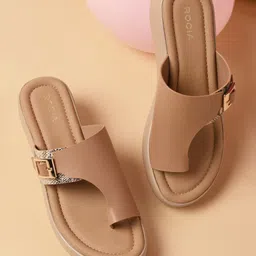 Rocia Women Solid Regular Round Toe Wedge Heels Sandals with Buckles-image-32