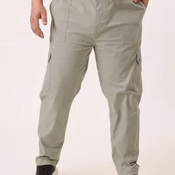 UNSTD Men Mid Rise Easy Wash Cargos Trousers-image-37