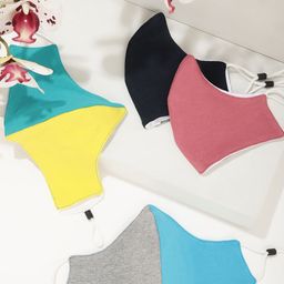 LULU & SKY Women Pack Of 4 Colourblocked Reusable Outdoor Masks-picture-38