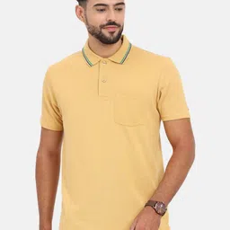 Masculino Latino Men Bio Finish Solid Polo Collar Cotton T-shirt-image-69