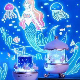 Rotating Cabin Star Projector Night Light Night Lamp with 6 Projection Themes Night Lamp-41