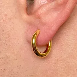 Pair of Mens Golden Hoop Earring Set Stylish Brass Stud Earring-image-73