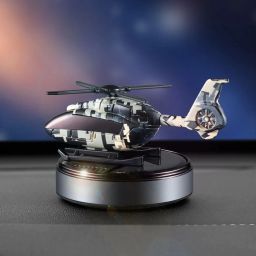 New Army Style Solar Powered Car Perfume Aromatherapy Helicopter Air Freshener Air Purifier-image-0