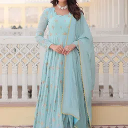 kedar fab Embroidered Georgette Stitched Anarkali Gown-picture-49