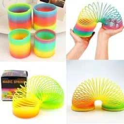 planettoy Presents Magic Rainbow Spring Bouncy Expandable Slinky Toy Magic Spring Gag Toy image 4
